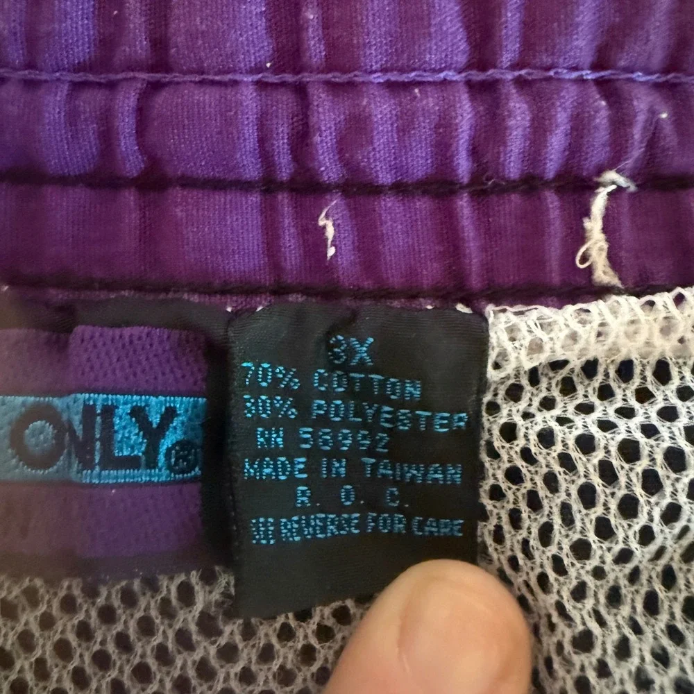 Members Only Vintage Black Purple Swim Trunks Mesh Lined Big Man 3X Mens‎ Shorts